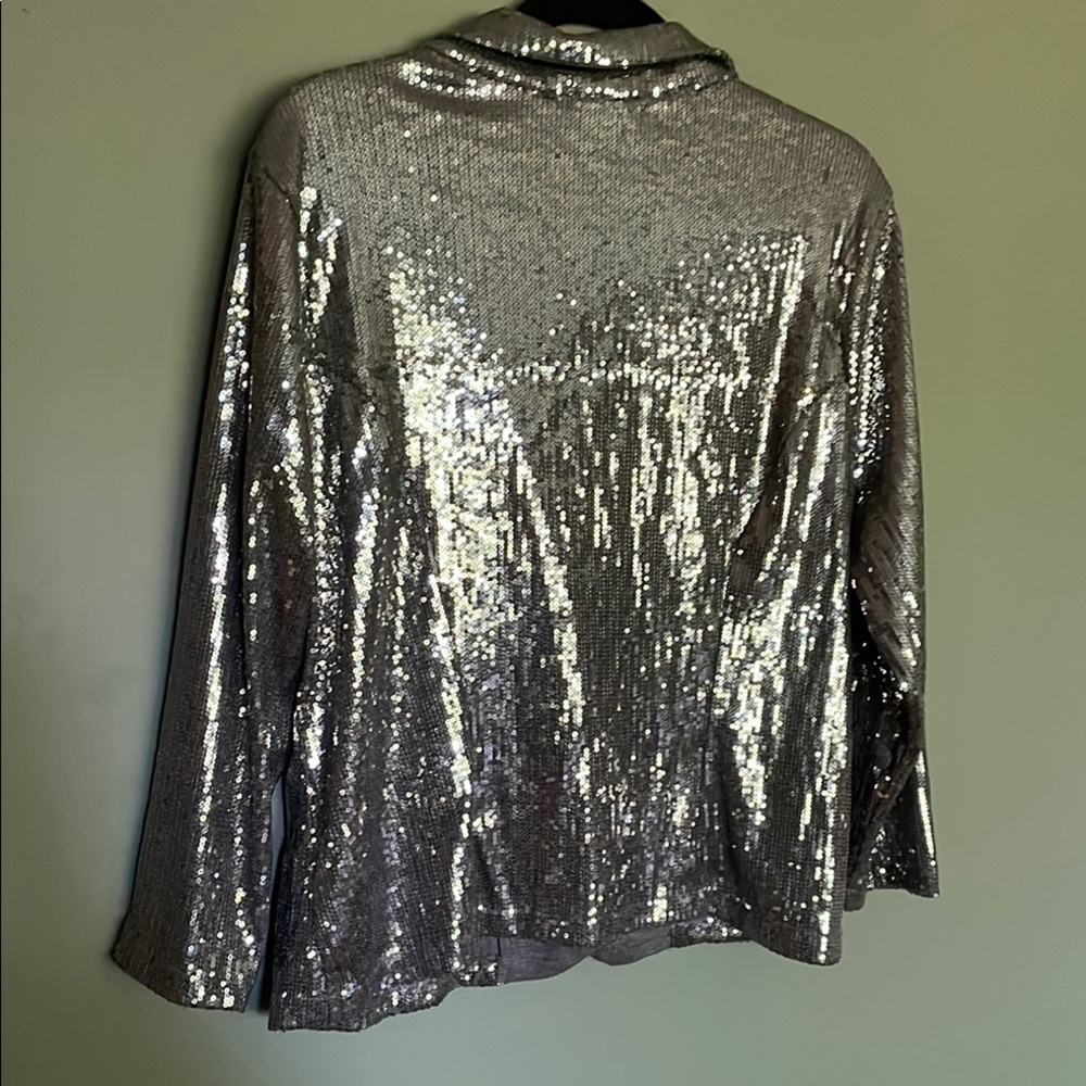 DEB Silver Sequin Blazer Jacket - Picture 9 of 14